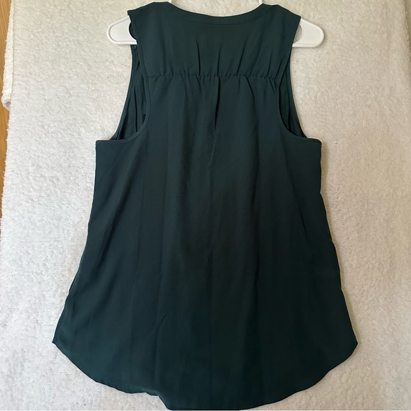 Calvin Klein Dark Green Emerald Sleeveless Blouse - Picture 2 of 5